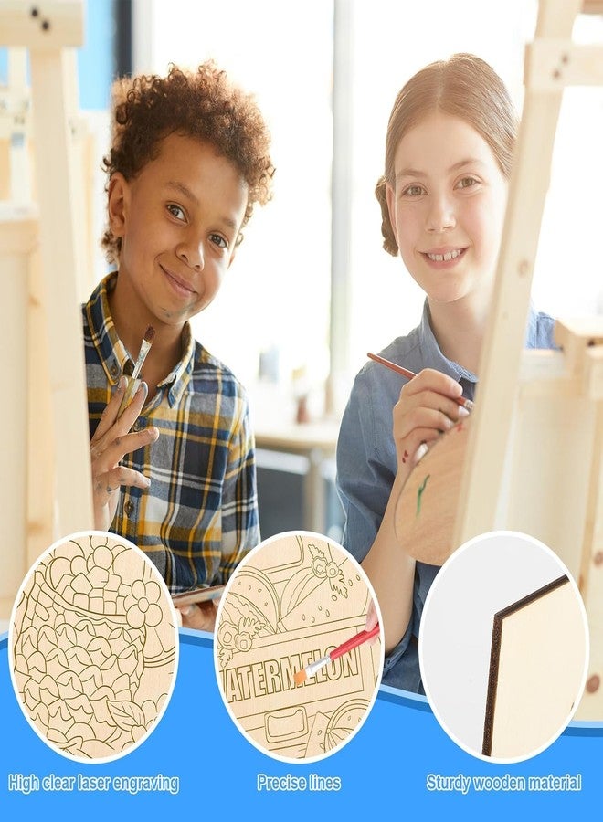 Cliths 9 Pcs Summer Wooden Ornaments Unfinished Wood Crafts to Paint for Kids Adults Beach Theme DIY Paintable Wood Slices with Ropes 15x12CM - Image 4